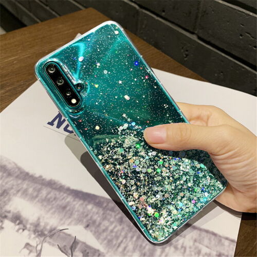 Custodia telefono morbida trasparente per Huawei P40 Lite P20 Pro Mate 30 20 Bling - Foto 6 di 15