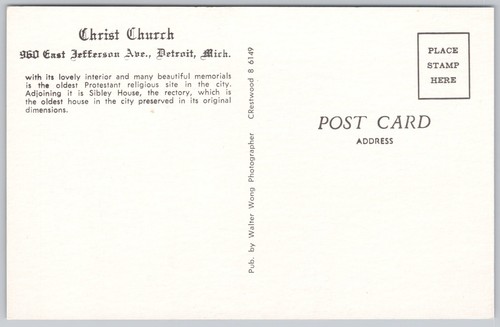 Detroit, Michigan Vintage Postcard, Christ Church - Picture 2 of 2