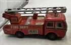 Vintage Tonka Tin Cars Transporter Fire Department And Truck Toys Lot Of 3