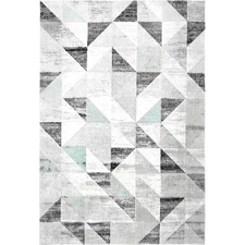 5x7 Home Dynamix Gray Geometric Faded Area Rug 4101-705 - Aprx 5' 2" x 7' 2"
