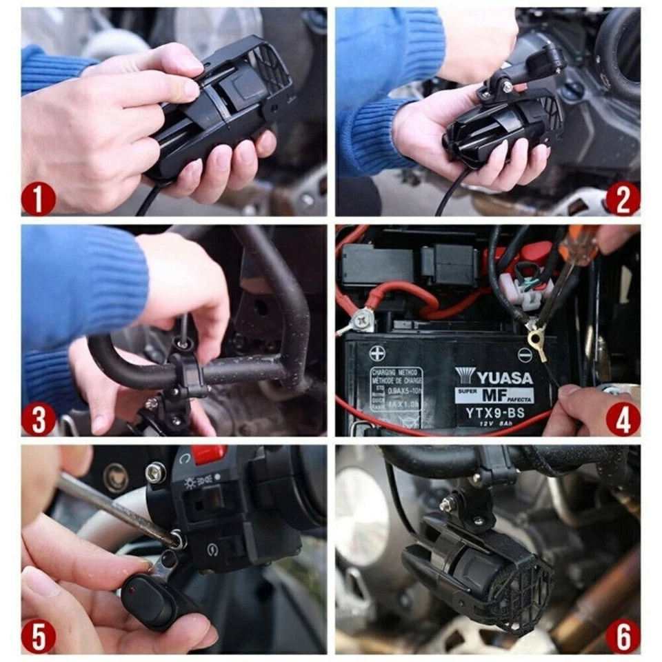 Adventure Motorcycle White LED Fog Lights Auxiliary For BMW R1200GS 750GS  Foto 3 de 4