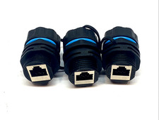 Waterproof CAT6 RJ45 Panel Mount Coupler Ethernet LAN Connector LOT OF 3
