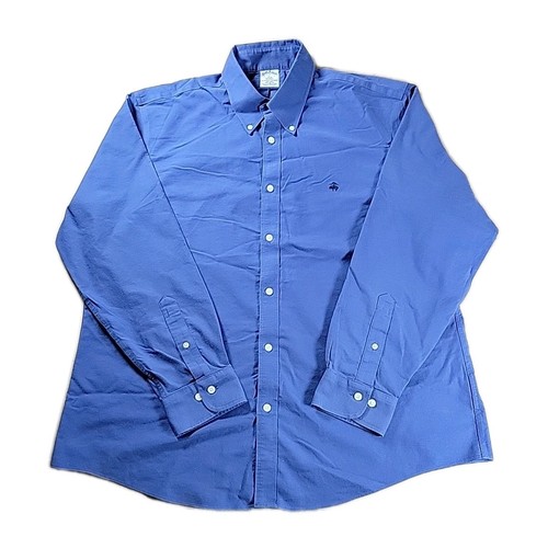 Brooks Brothers Men's XL Button Down Shirt Regent Fit Stretch Long Sleeve BLUE - Picture 4 of 8