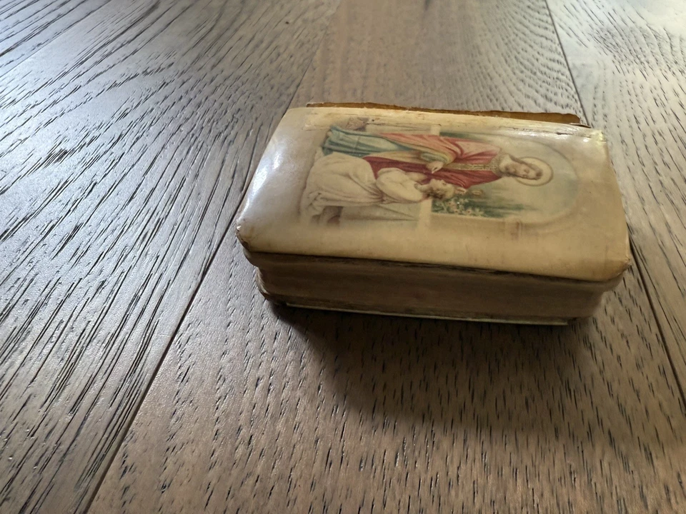 Antique Polish Religious Devotion Book Celluloid Gilt Pages Mini Size 1895 Rare - Image 4 of 4