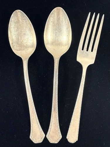 Lot/3 STERLING SILVER UTENSILS, 2 Reed & Barton Spoons, Whiting Fork, 44+ Grams