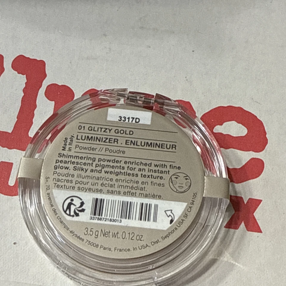 3 SEPHORA Colorful Luminizer Powder 01 GLITZY GOLD cool gold tone Full Size 3.5G - Image 3 of 3