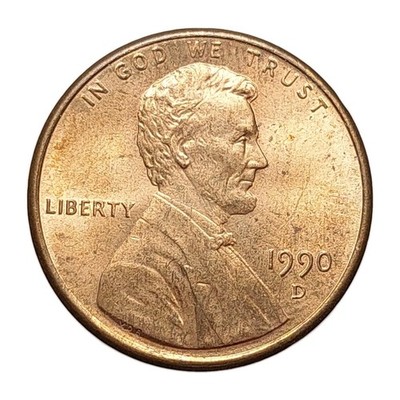 1990 D USA One Cent Lincoln Memorial verkupferte Zinkmünze X12