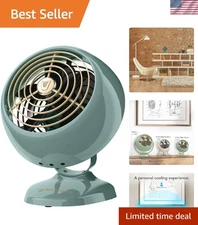 VFAN Mini Vintage Fan, Retro Metal Air Circulator, 2-Speed Adjustable Airflow