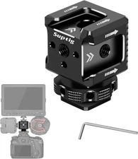 3 Port Cold Shoe Mount with 1/4"-20 Thread for Camera Cage Flash LED Monitor Mic