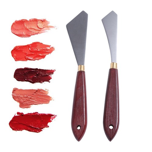 2Pcs Stainless Steel Blade Oil Painting Knives Palette Knife Art Students - Picture 5 of 12
