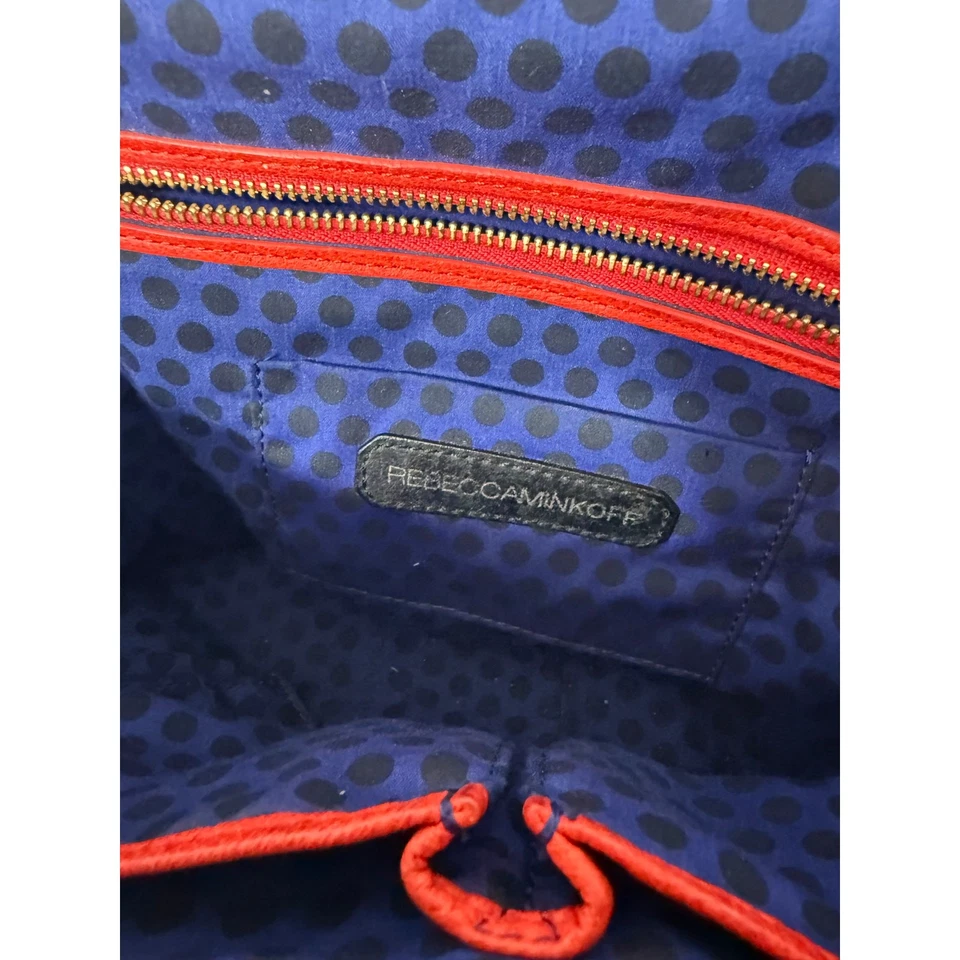 Bolso Bandolera Rebecca Minkoff Naranja Cuero Esmaltado Acentos Dorados Cartera Foto 4 de 4