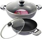 32cm Non-Stick Induction Wok with Glass Lid – Deep Kadai for Stir Fry & Cooking