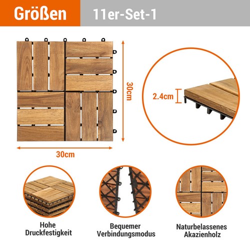 1m² Holzfliesen Fliesen Platten Terrassenfliesen Holzfliese 30x30cm Bodenbelage - Bild 12 von 13