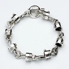 MOTORCYCLE PISTON 925 HEAVY STERLING SILVER BRACELET MENS CHAIN BIKER ROCKER NEW