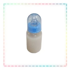 BLUE 4oz Sealed Reborn Baby Fake Formula Bottle w/NO HOLE NIPPLE