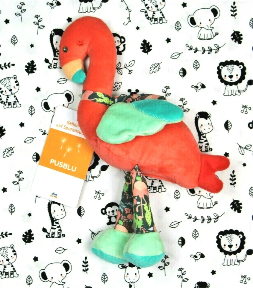 Neu PUSBLU / dm FLAMINGO 30 cm Kuscheltier Stofftier Plüschtier