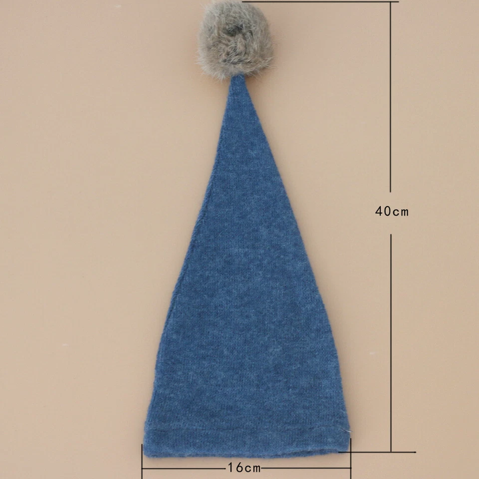 Recién Nacido Bebé Estudio Fotografía Utilería Niño Niña Tejido Pelo Bola Cola Larga Sombrero Gorra Foto 4 de 4