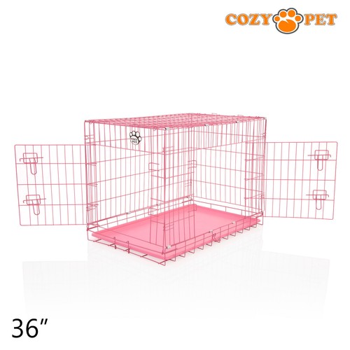 Dog Cage Blue Pink Cozy Pet Puppy Crates Cat Carrier Crate 5 Sizes S M L XL XXL - Picture 16 of 264