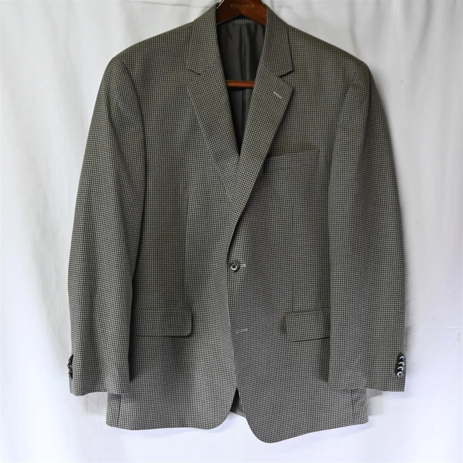Giacca tuta blazer Michael Kors 42R marrone a quadri quadri check 2 Btn cappotto sportivo