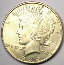 1934-D Peace Silver Dollar $1 - Excellent Condition - Nice Luster - Rare Date!