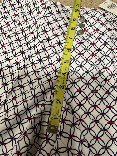 JOFIT Womens Everyday Shorts Golf Stretch Sz 0 7.5” White AOP Waist 30 New - Picture 8 of 11