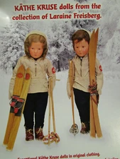 Vtg Kathe Kruse Doll Ad Skiers / Laraine Freisberg Collection Advertisement ONLY