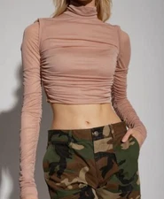 $1295 Dolce & Gabbana Women's Pink Turtleneck Blouse Top Size IT 40/ US 4