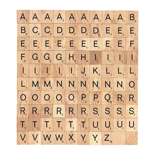 Wooden Letter Tiles with Rack Game Set 100pcs Varnished Alphabet Craft DIY - Picture 5 of 12