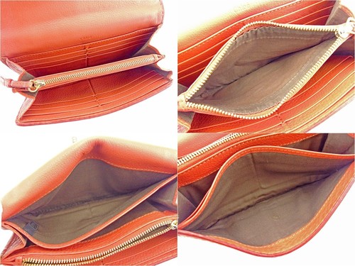 Chloe Wallet Purse Long Wallet Orange Gold Woman Authentic Used T4347 - Picture 6 of 6