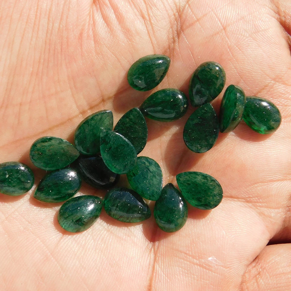 Natural Green Aventurine Pear 3x5 mm to 15x20 mm Cabochon Loose Gemstone Lot - Image 2 of 4