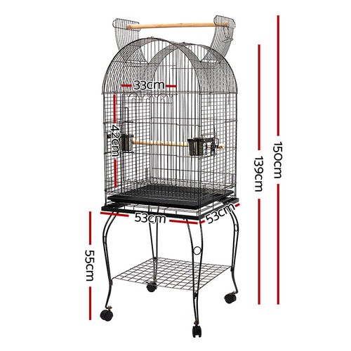 NNEDSZ Large Bird Cage with Perch - Black - Picture 2 of 7