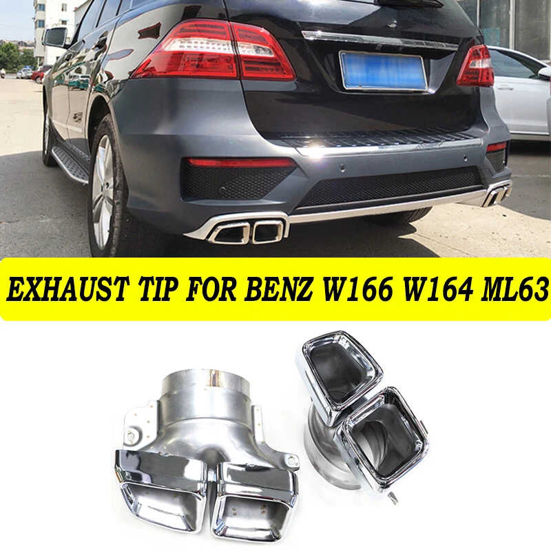 Stainless Steel Muffler Exhaust Tip for Mercedes Benz ML63 W166 X166 2013-2015 - Image 3 of 4