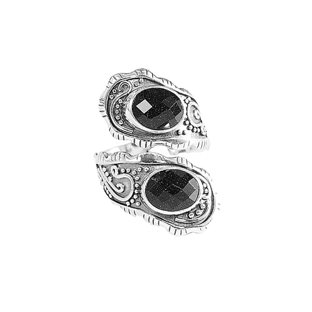 Anillos de Plata Cristal Anillo para Hombres 10