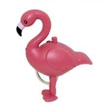 LED FLAMINGO KEYCHAIN w Light and Sound Bird Pink Animal Cute Toy Key Ring Chain