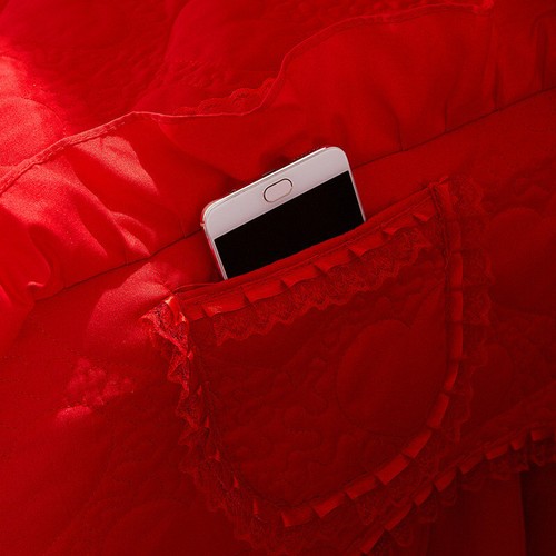 Funda de cama de encaje princesa coreana colcha talla king completa doble con bolsillo - Imagen 7 de 23