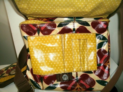 Fossil Lovely Multi-color Floral Coated Canvas Cross-body w/Fossil Wallet EUC! - Picture 8 of 12