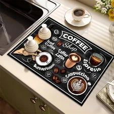 1PC Coffee Machine Absorbent Drainage Mat Countertop Dish Drying Mat for Kitchen