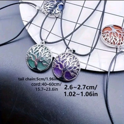 Collana Albero della Vita Pietra Naturale Quarzo Reiki Guarigione Chakra Ansia - Foto 3 di 25