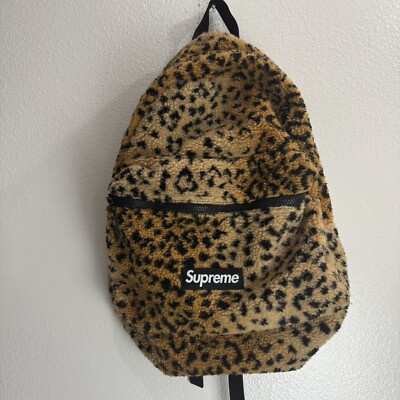 バッグ Supreme Leopard Fleece Backpack 17aw Supreme Leopard Fleece Backpack White - FW17 - US