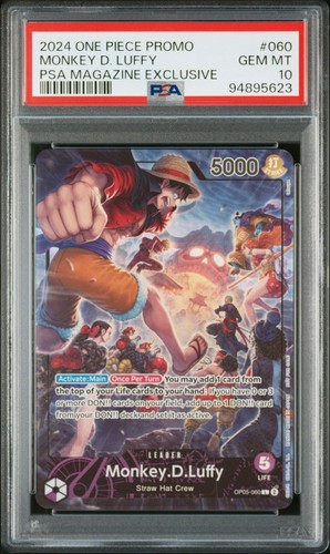 2024 ONE PIECE PROMOS #060 MONKEY D. LUFFY PSA MAGAZINE EXCLUSIVE PSA 10