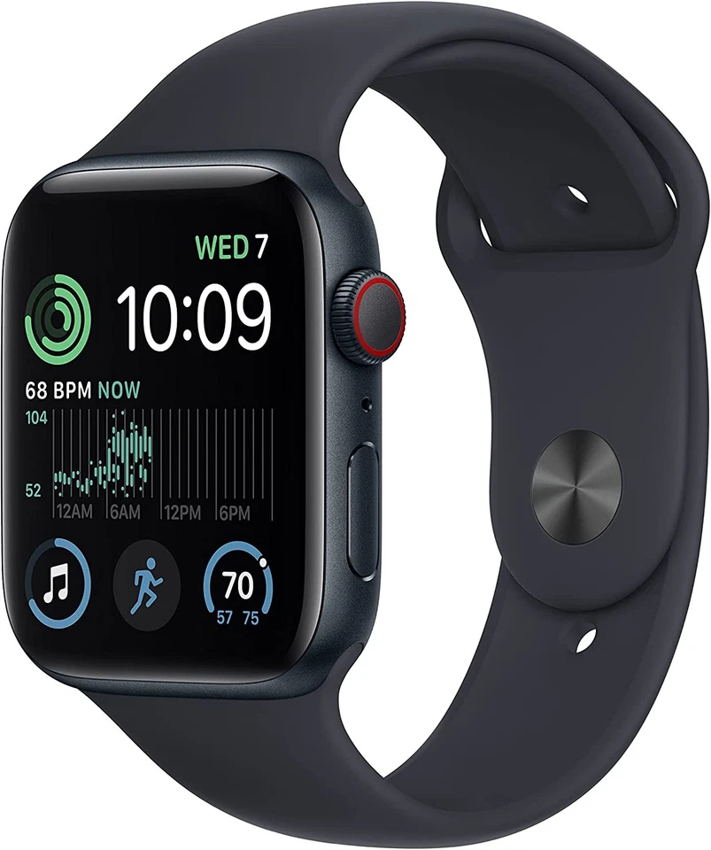 Apple Watch Series SE 2nd Gen GPS+LTE 44mm Midnight Aluminum Case & Sport Band