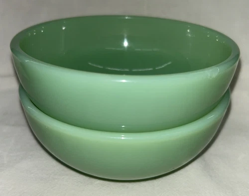 Vintage FIRE-KING  Jadeite OVEN WARE 5 inch  Soup Bowls – Set of 2