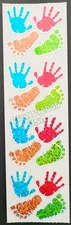HAMBLY STUDIOS STICKERS PRISMATIC HANDS & FEET * CHILD * BABY FEET * VINTAGE 