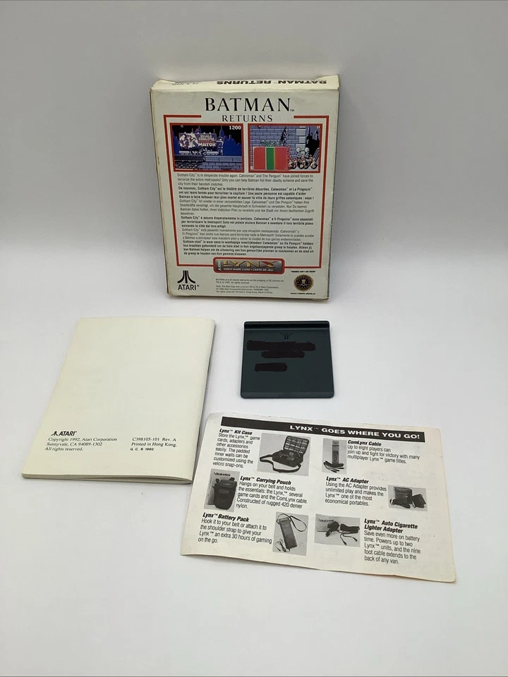 BATMAN RETURNS (Atari Lynx, 1992) Complete In Box - Cib - Image 2 of 2