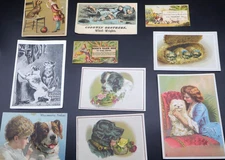 🐶 Victorian Advertising Dog Card 1800s Chromolithograph Ephemera Original