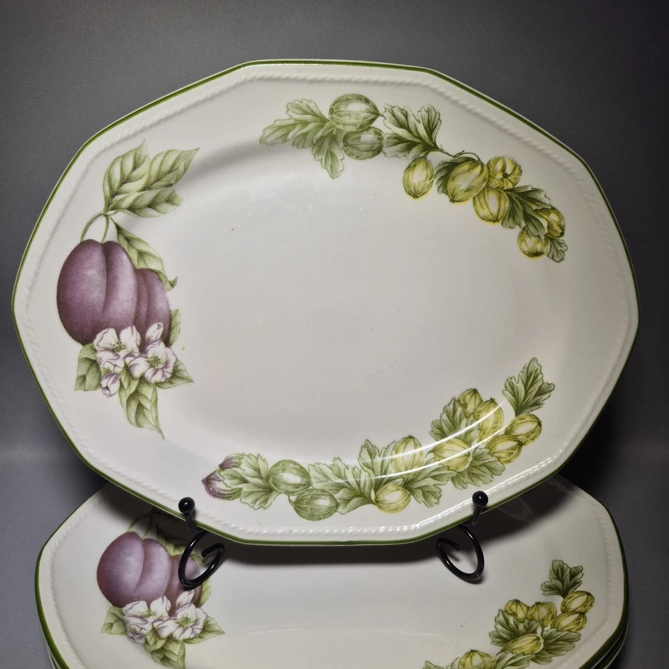 4x Churchill Victorian Orchard Oval Platters 12¼" Steak Fish Serving Plates VGC - Image 3 of 4