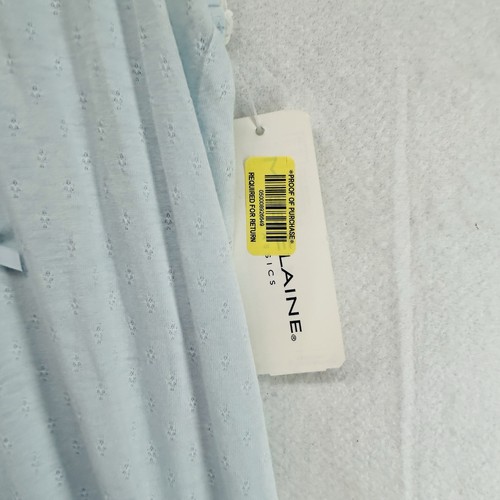 Miss Elaine Nachthemd hellblau mit Blumen Pullover Gr. SMALL Seidenstrick Neu mit Etikett - Bild 5 von 9