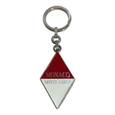 Vintage Monaco Monte Carlo Keychain Key Ring Fob Souvenir French Riviera