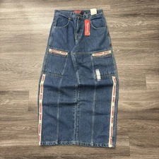 Pachinno Jeans Vintage Y2K Wide Leg Baggy Patched JNCO Style Deadstock Sz 31x30