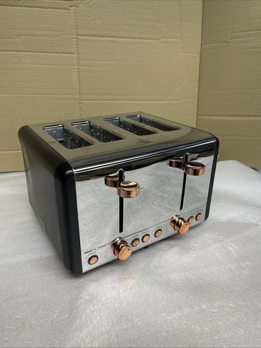 Tower T20051RG Cavaletto 4-Slice Toaster Black DENT